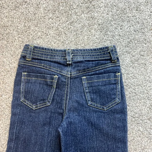 vtg y2k Baby Phat Jeans Girls 12M Dark Wash Denim Pants Gold Logo Stretch - Picture 10 of 11